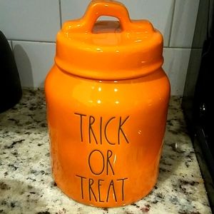 RAE DUNN RARE VHTF TRICK OR TREAT ORANGE CANISTER